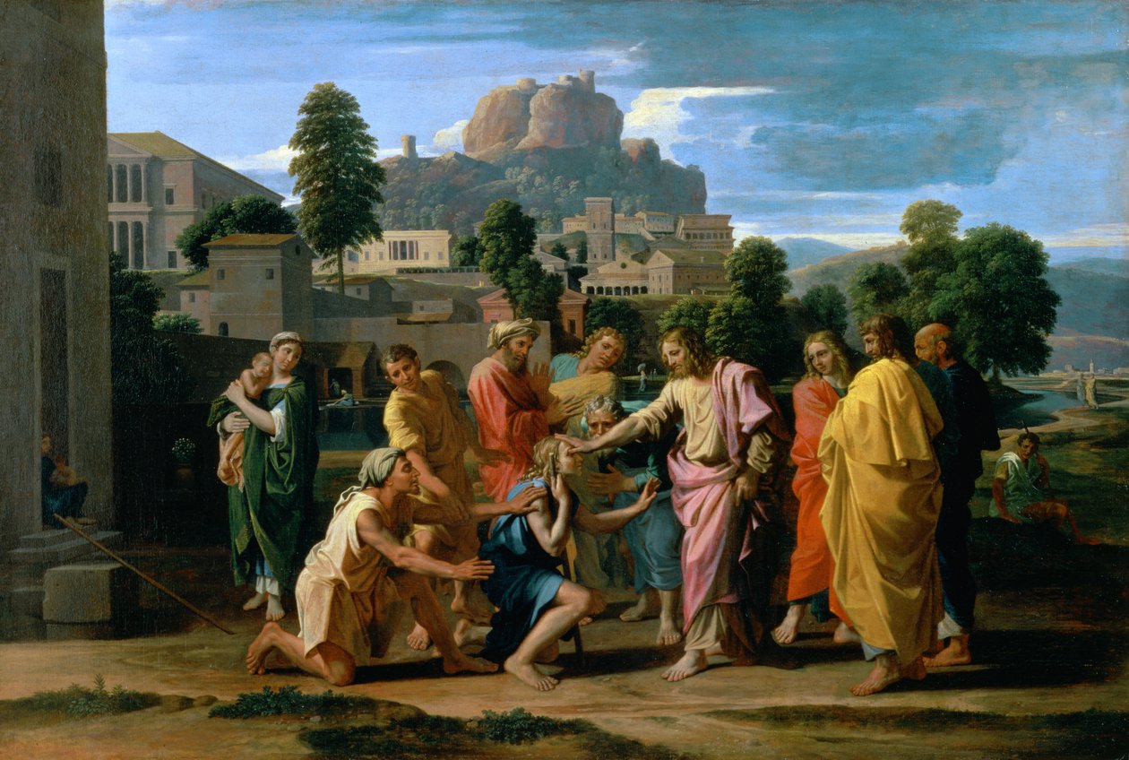 Los ciegos de Jericó, o Cristo sanando a los ciegos, 1650 de Nicolas Poussin