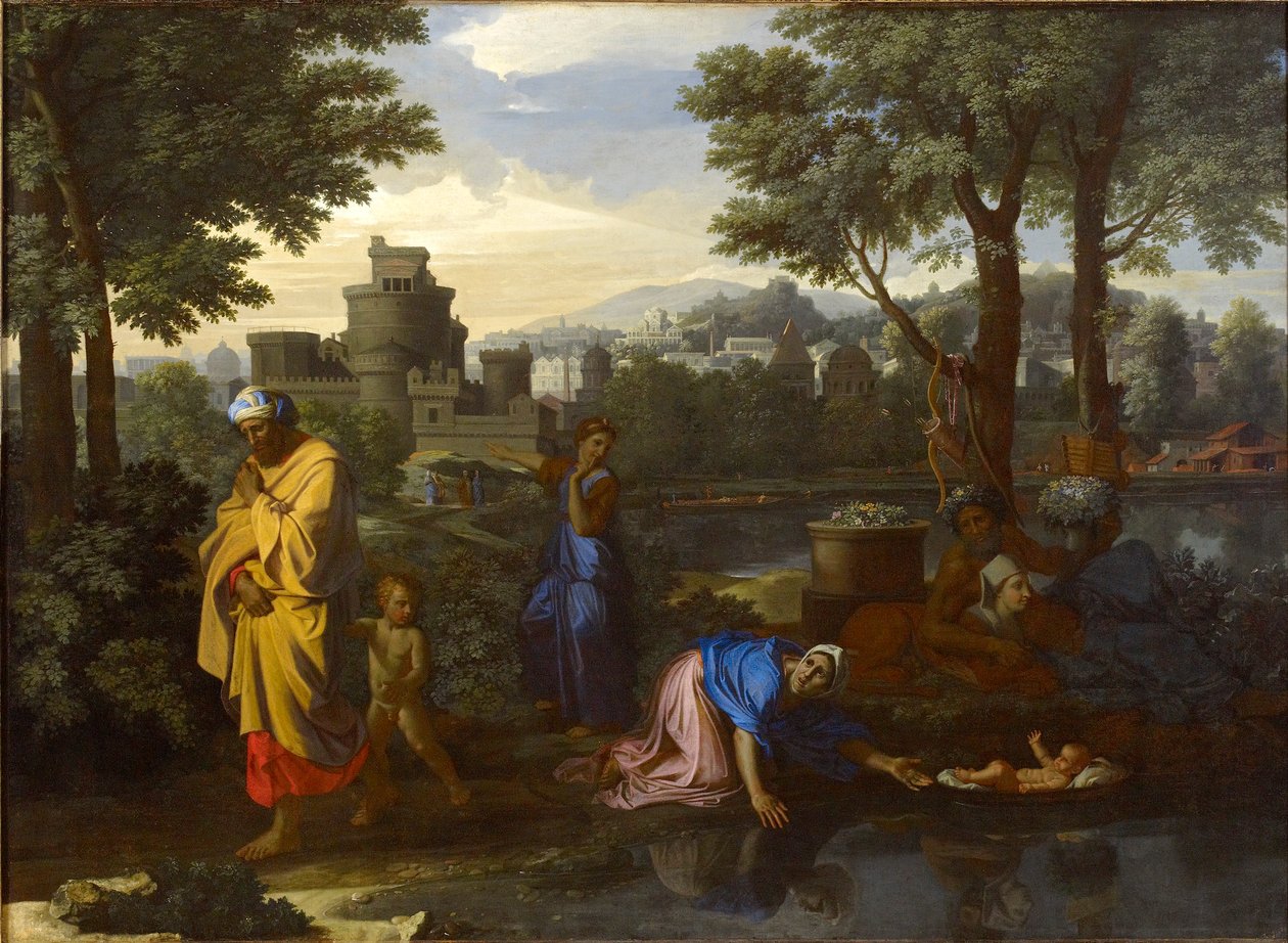 La exposición de Moisés, 1654 de Nicolas Poussin