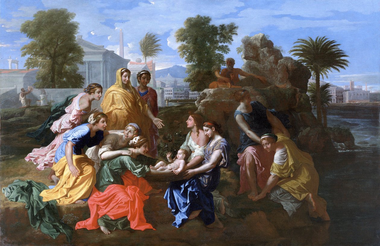 El hallazgo de Moisés, 1651 de Nicolas Poussin