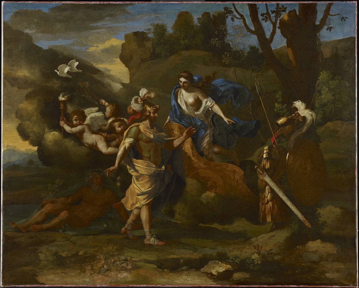Venus, madre de Eneas, presentándole armas forjadas por Vulcano, c.1635 de Nicolas Poussin