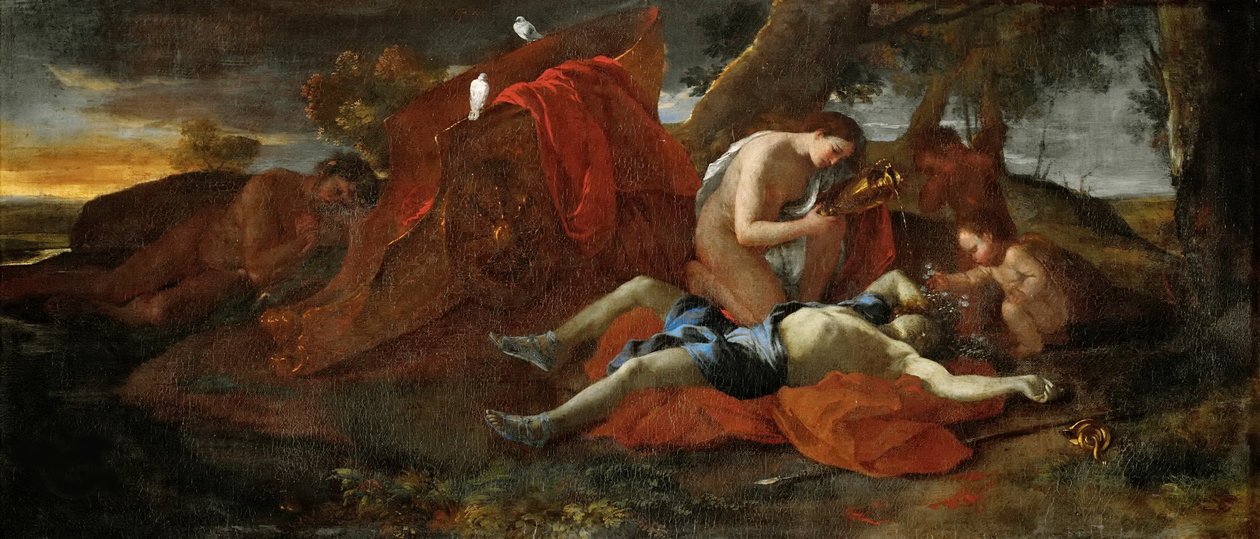 Venus llora a Adonis de Nicolas Poussin