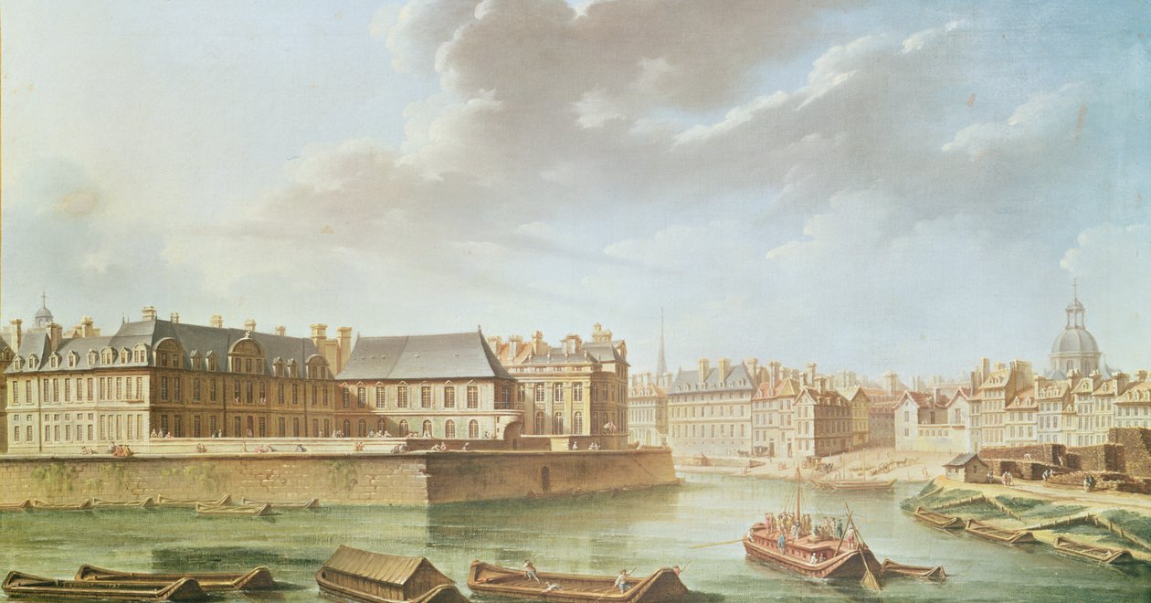 La Isla Saint-Louis y el Hotel de Bretonvilliers en 1757 de Nicolas Raguenet