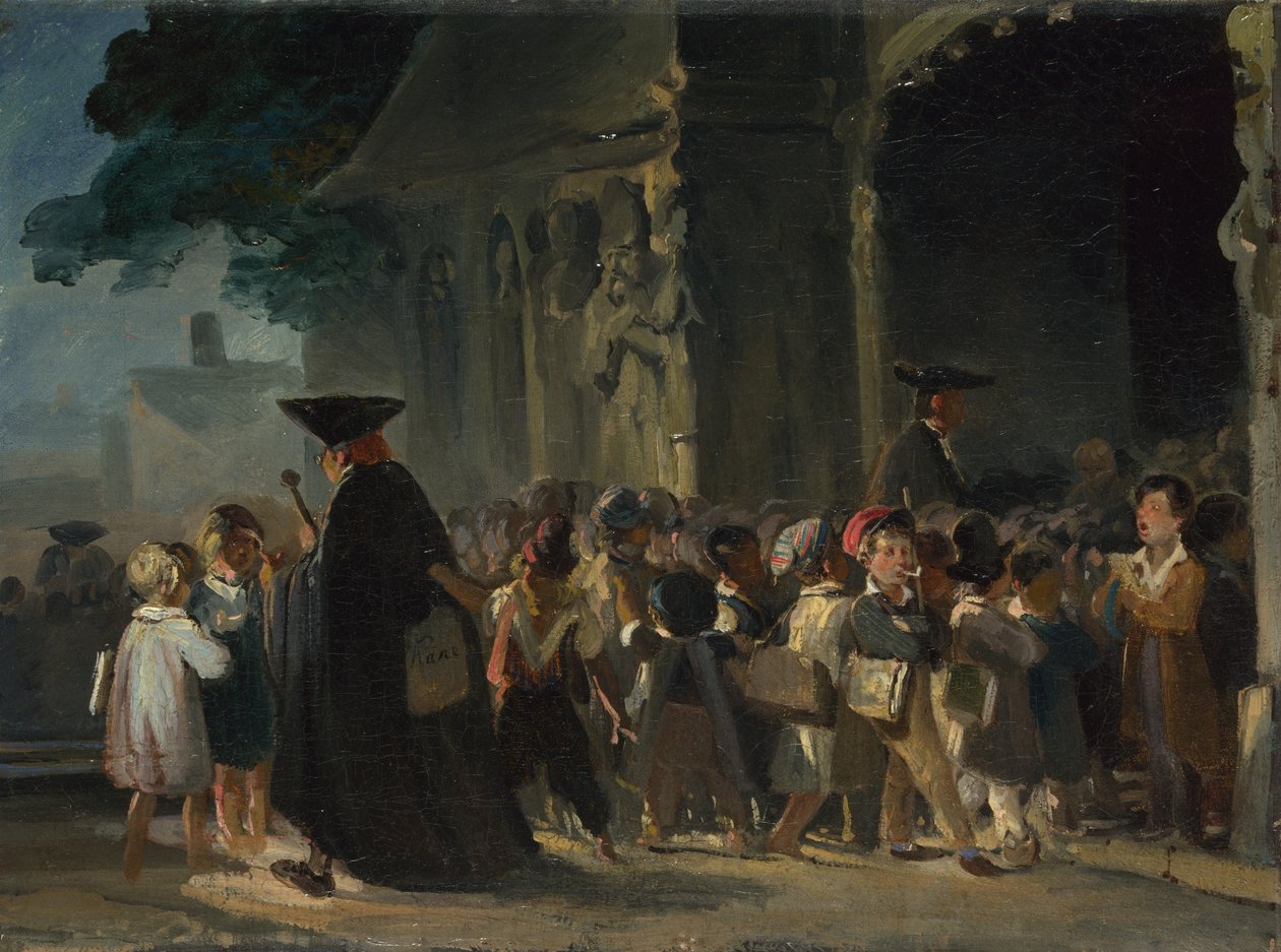 Niños en la puerta de una iglesia, entre 1817 y 1845 de Nicolas Toussaint Charlet