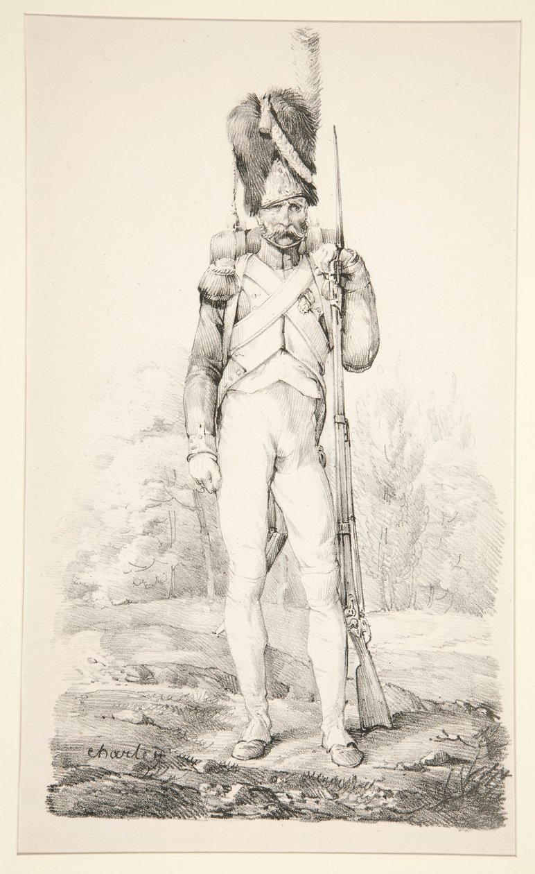 Granadero de a pie de la Vieja Guardia, de la serie La Vieille Armee Francaise de Nicolas Toussaint Charlet