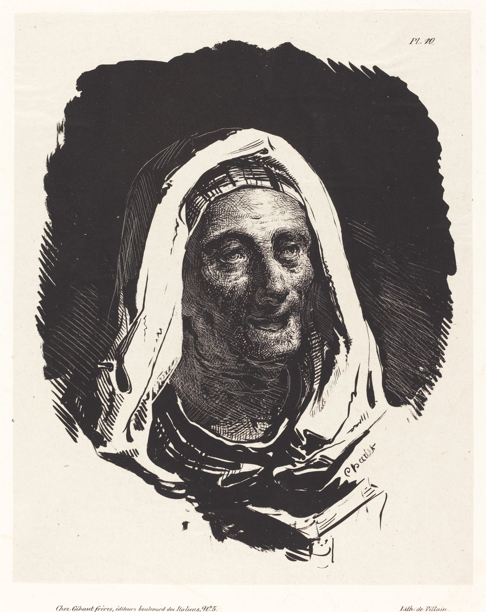 Cabeza de una Anciana de Nicolas Toussaint Charlet