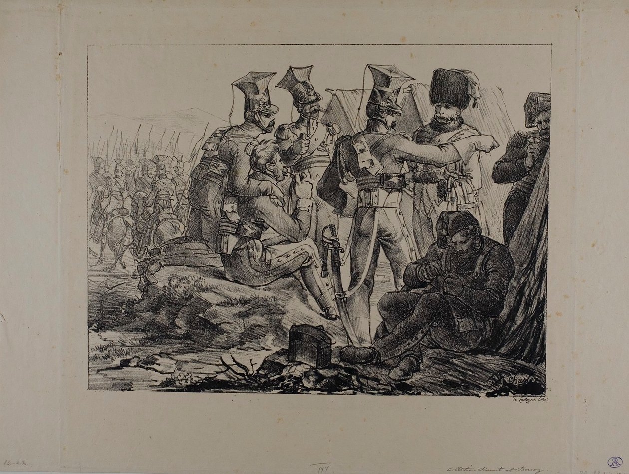 Lanceros en Bivouac de Nicolas Toussaint Charlet
