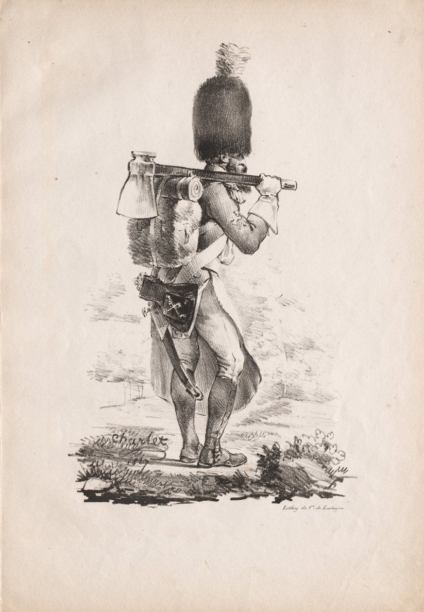 Trajes militares: Zapador de infantería, 1817-1818 de Nicolas Toussaint Charlet