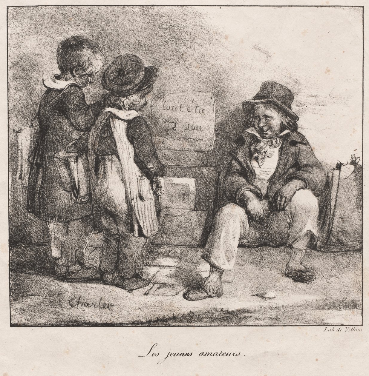 Libro de bocetos para el uso de niños pequeños: Los jóvenes aficionados, 1822 de Nicolas Toussaint Charlet