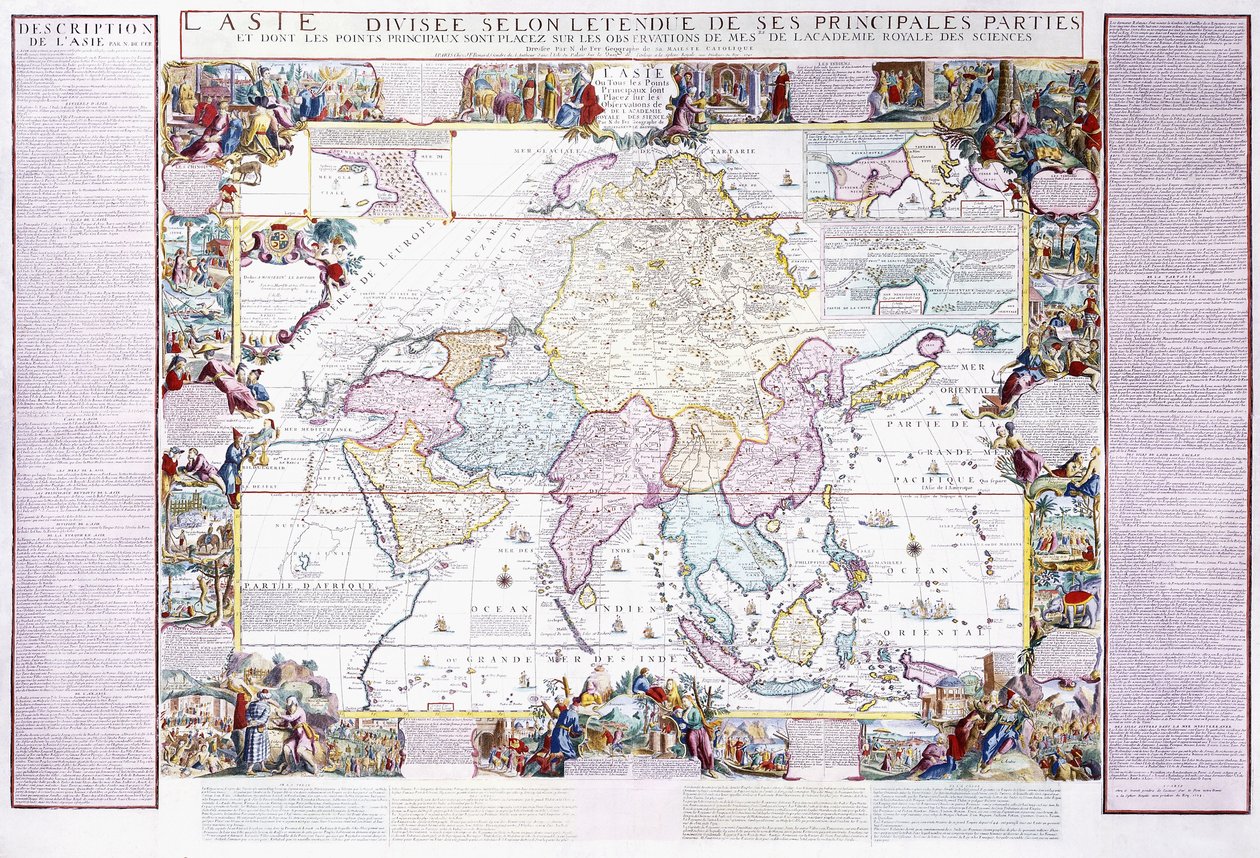 Mapa de Asia, 1740 de Nicolas de Fer