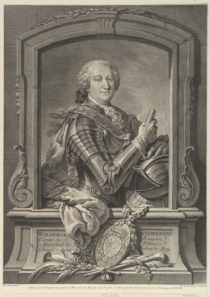 Retrato de Maréchal de Lowendal, siglo XVIII de Nicolas de Larmessin