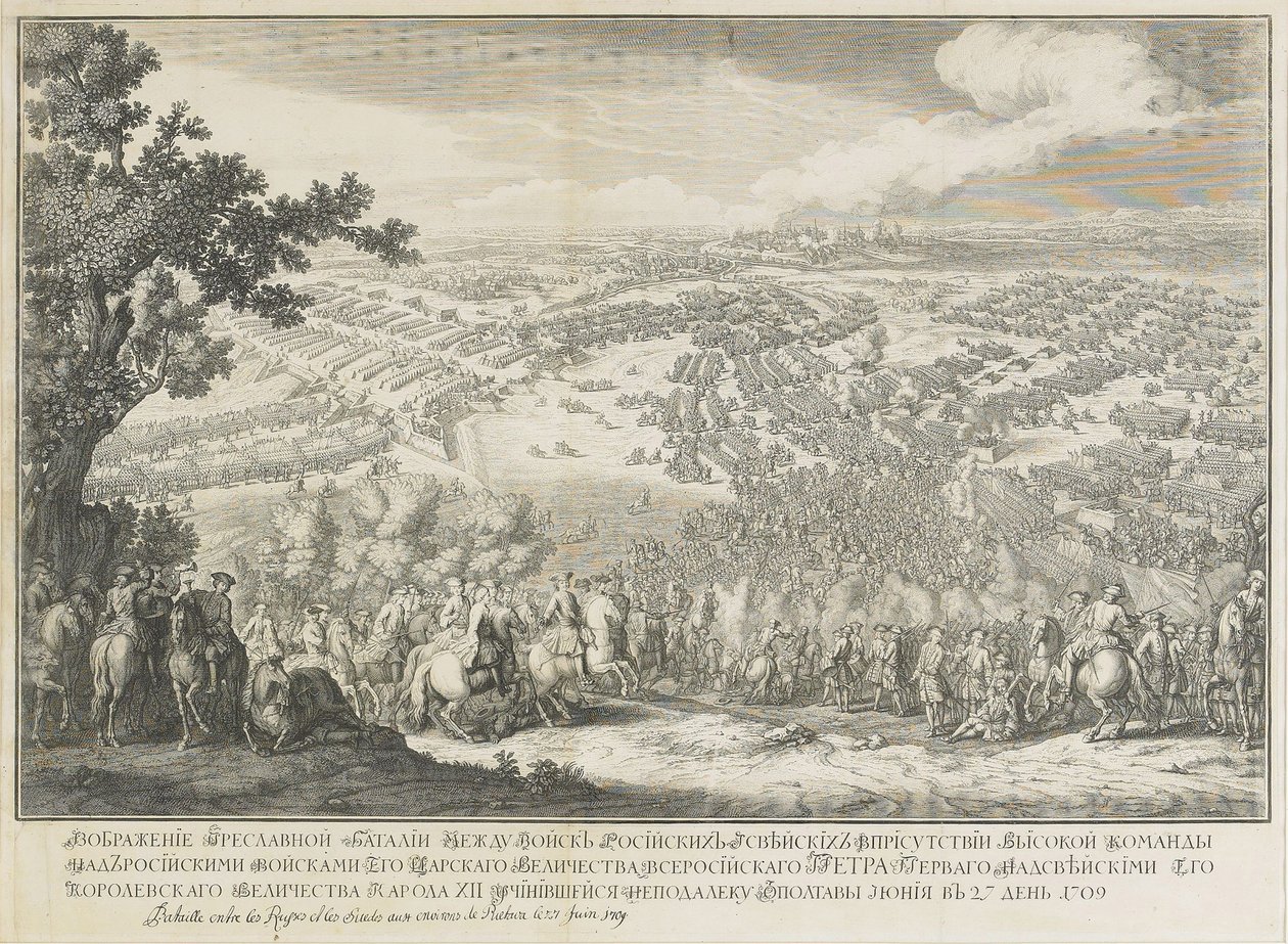 La Batalla de Poltava el 27 de junio de 1709 de Nicolas de Larmessin II