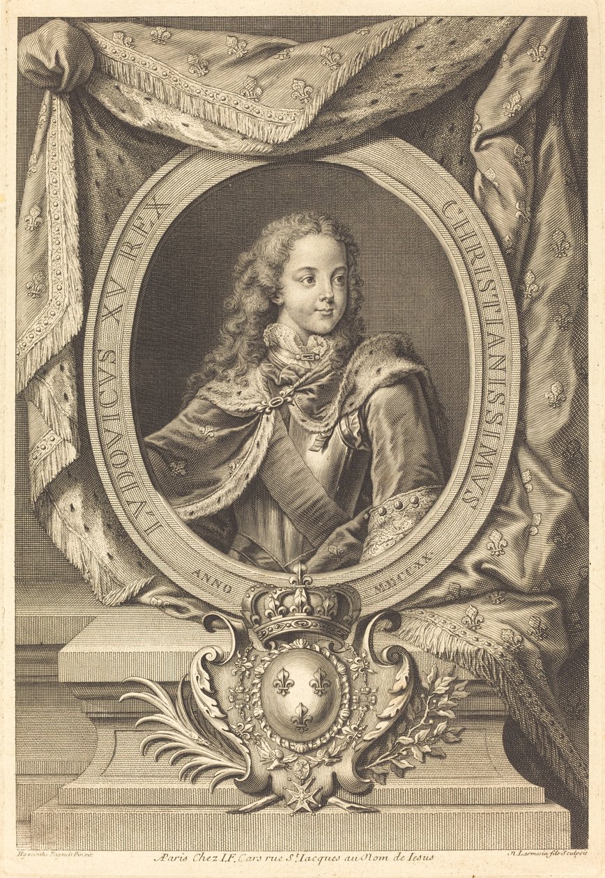 Luis XV de Nicolas de Larmessin IV after Hyacinthe Rigaud