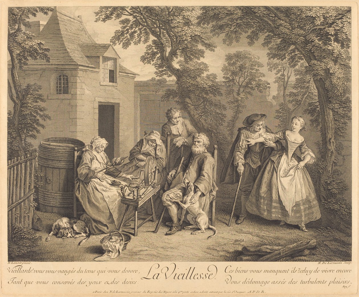 La vejez de Nicolas de Larmessin IV after Nicolas Lancret