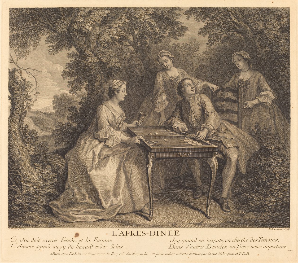 La sobremesa de Nicolas de Larmessin IV after Nicolas Lancret