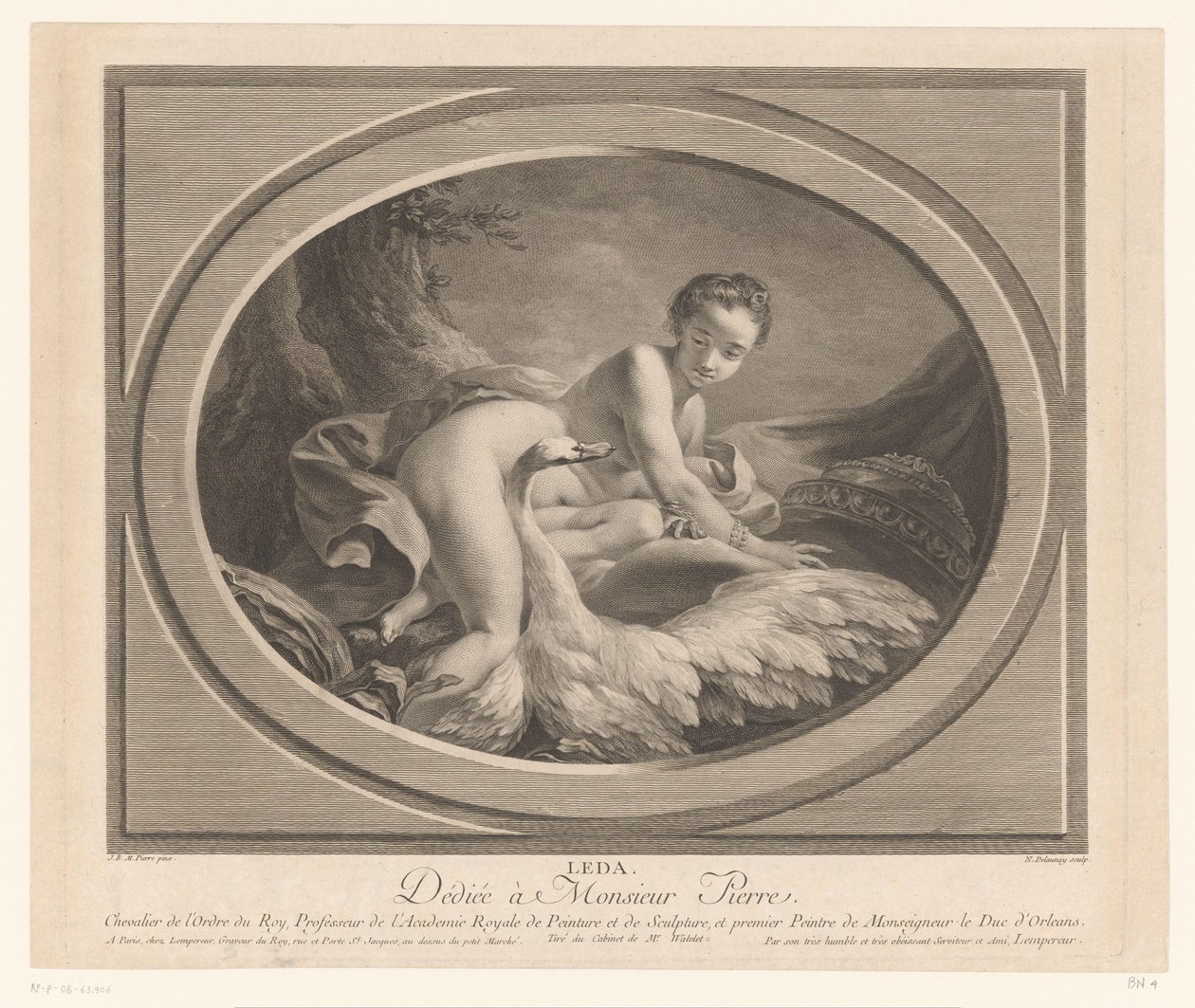 Leda y el cisne
Leda (título en el objeto) de Nicolas de Launay (goudsmid)