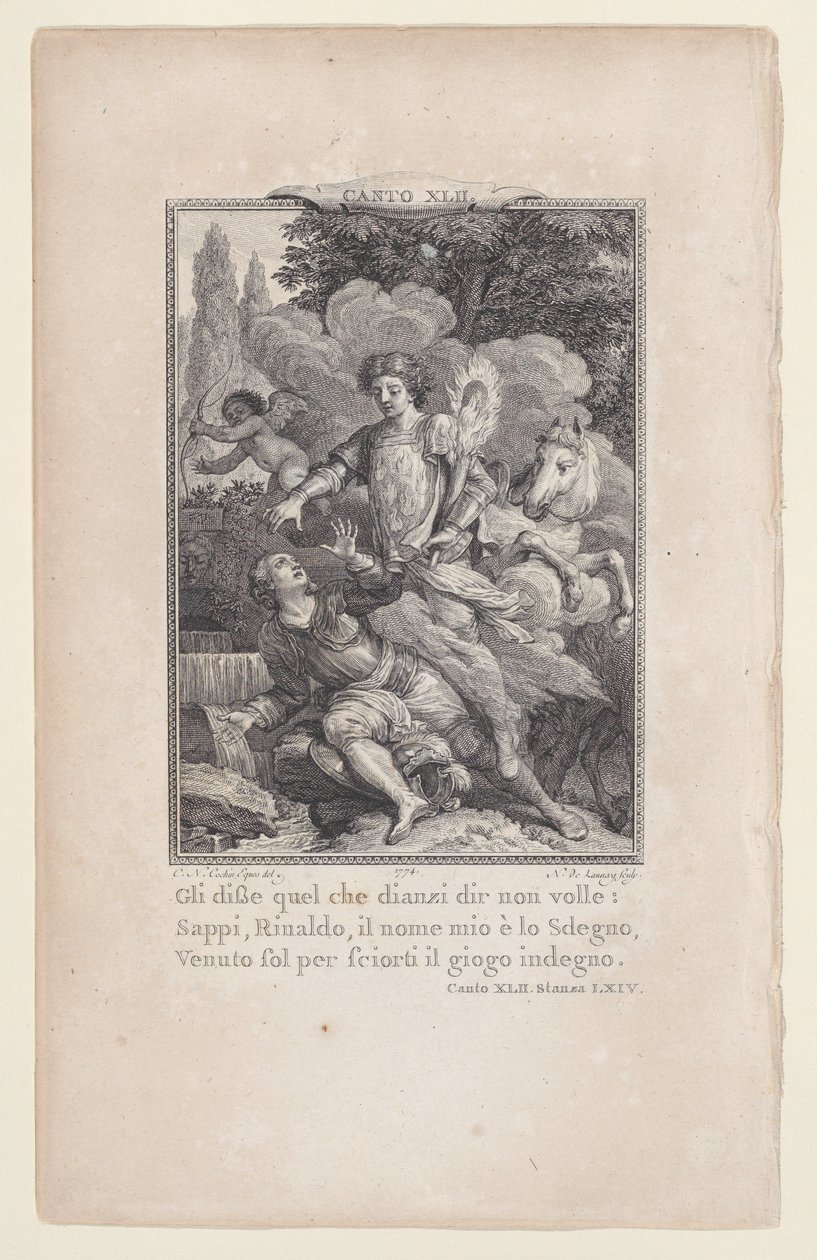 Canto 42, Estrofa 64, de Orlando Furioso, 1774 de Nicolas de Launay