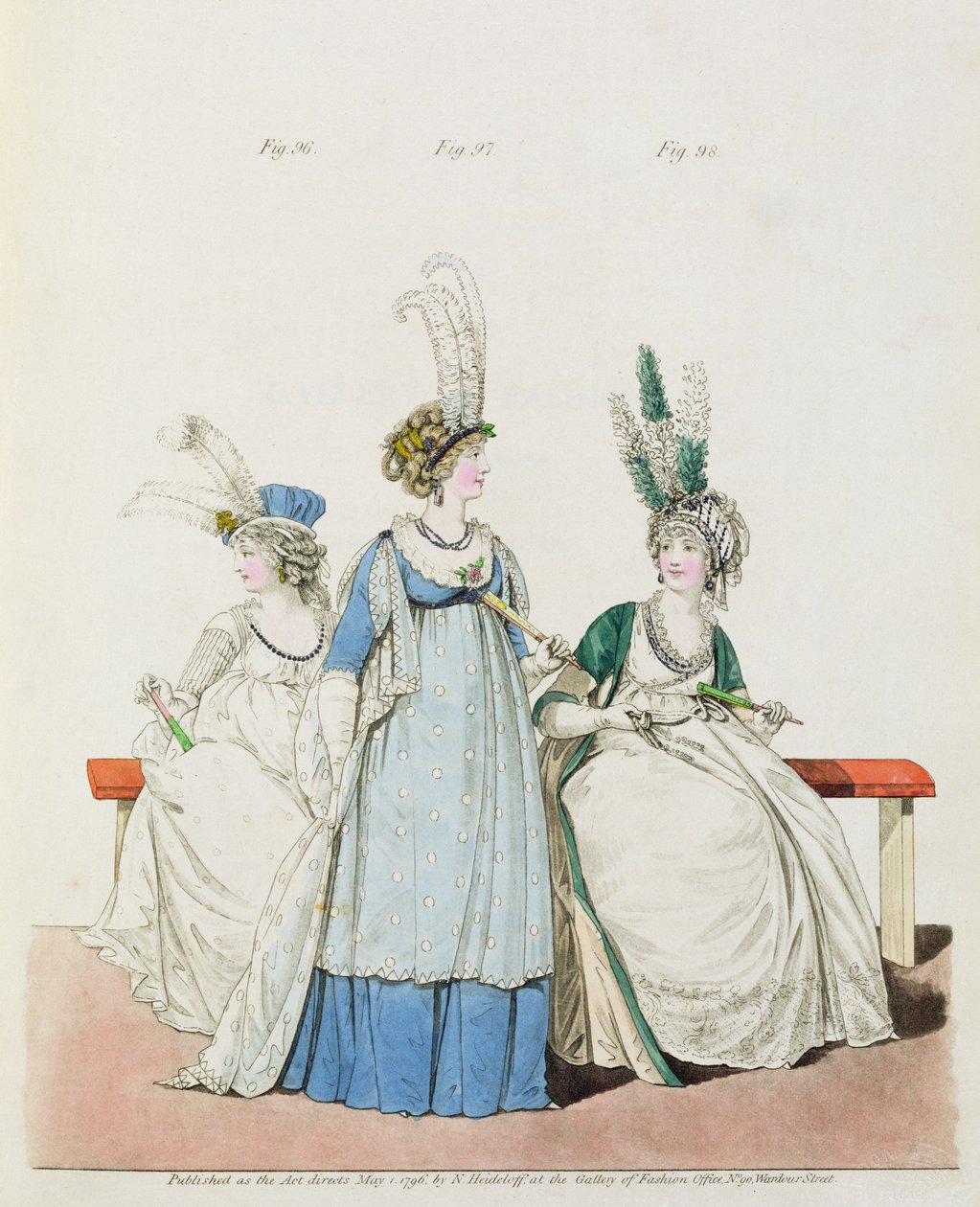 Vestidos de noche para ópera y conciertos, fig. 96, 97 y 98 de la 