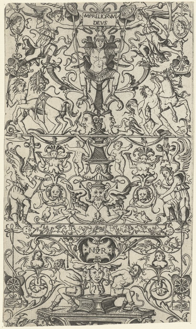 Fragmento de panel de adorno con Marte Paneles de adorno (título de la serie) de Nicoletto da Modena