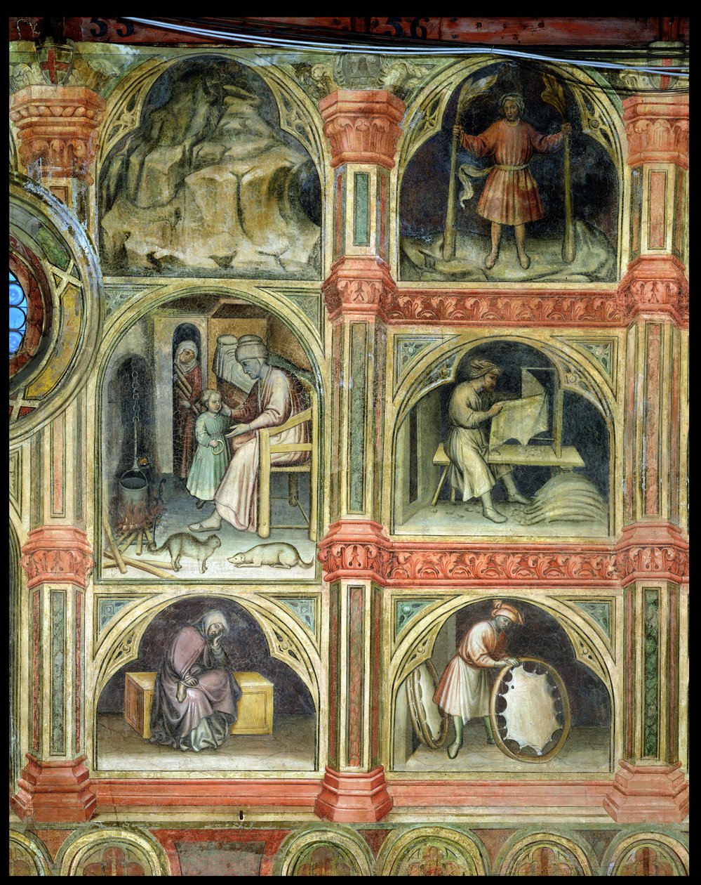 El mes de enero, de una serie de murales que representan el ciclo astrológico de Nicolo and Stefano da Ferrara Miretto