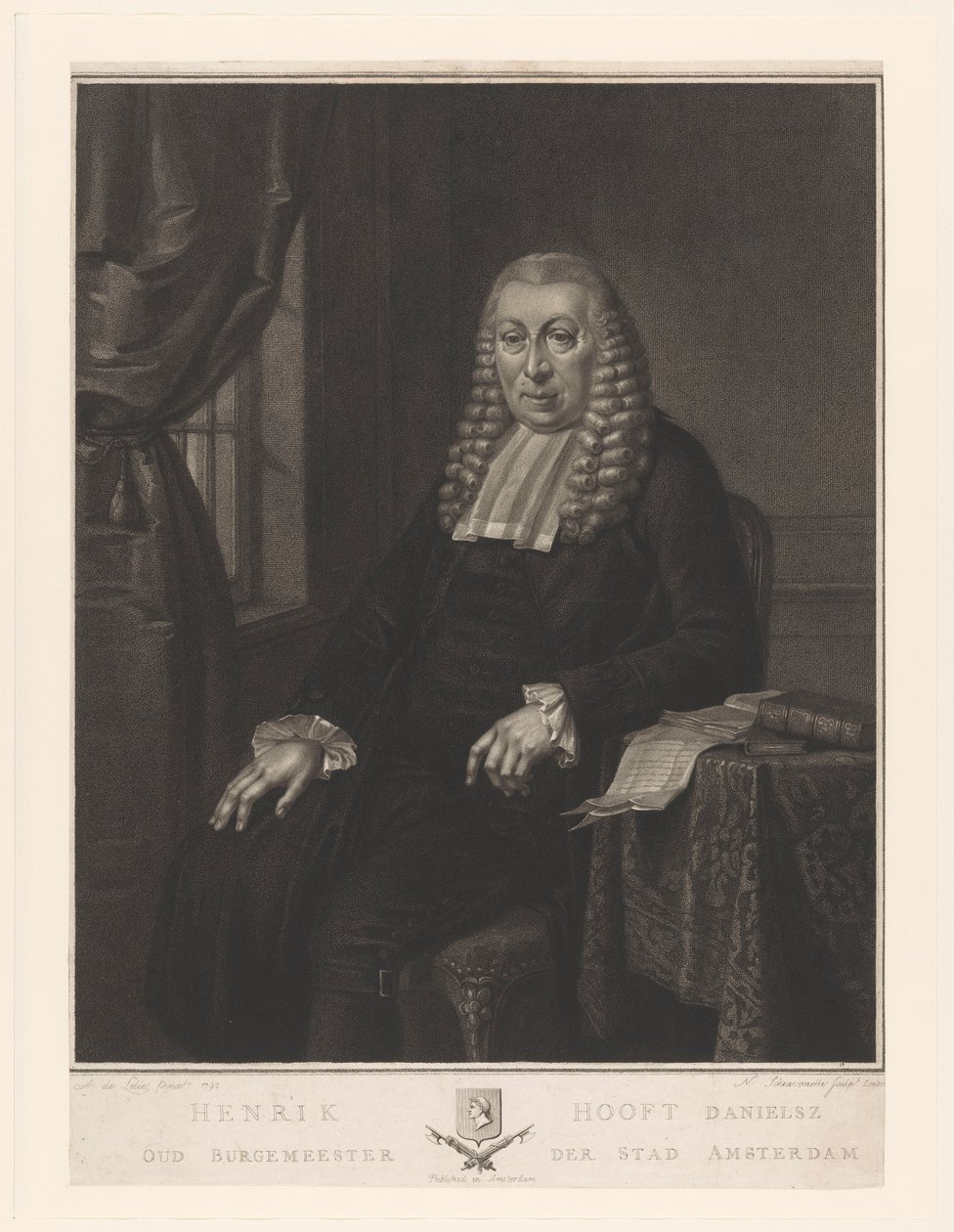Retrato de Hendrik Danielsz. Hooft, alcalde de Ámsterdam de Nicolo Schiavonetti