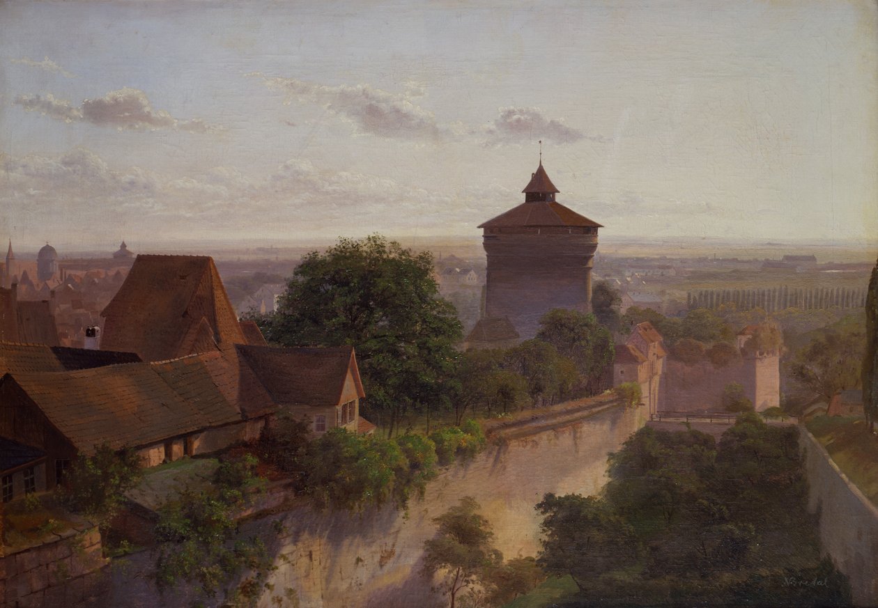 Heidenturm, Nuremberg (óleo sobre lienzo) de Niels Anders Bredal