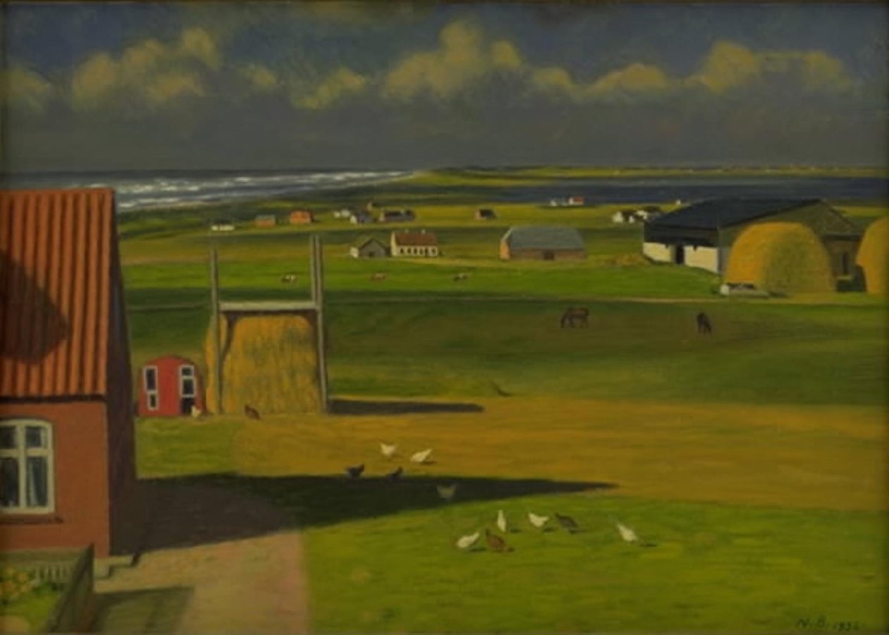 Un Paisaje con Casas de Campo en el Oeste de Jutlandia de Niels Jakob Jakobsen Bjerre