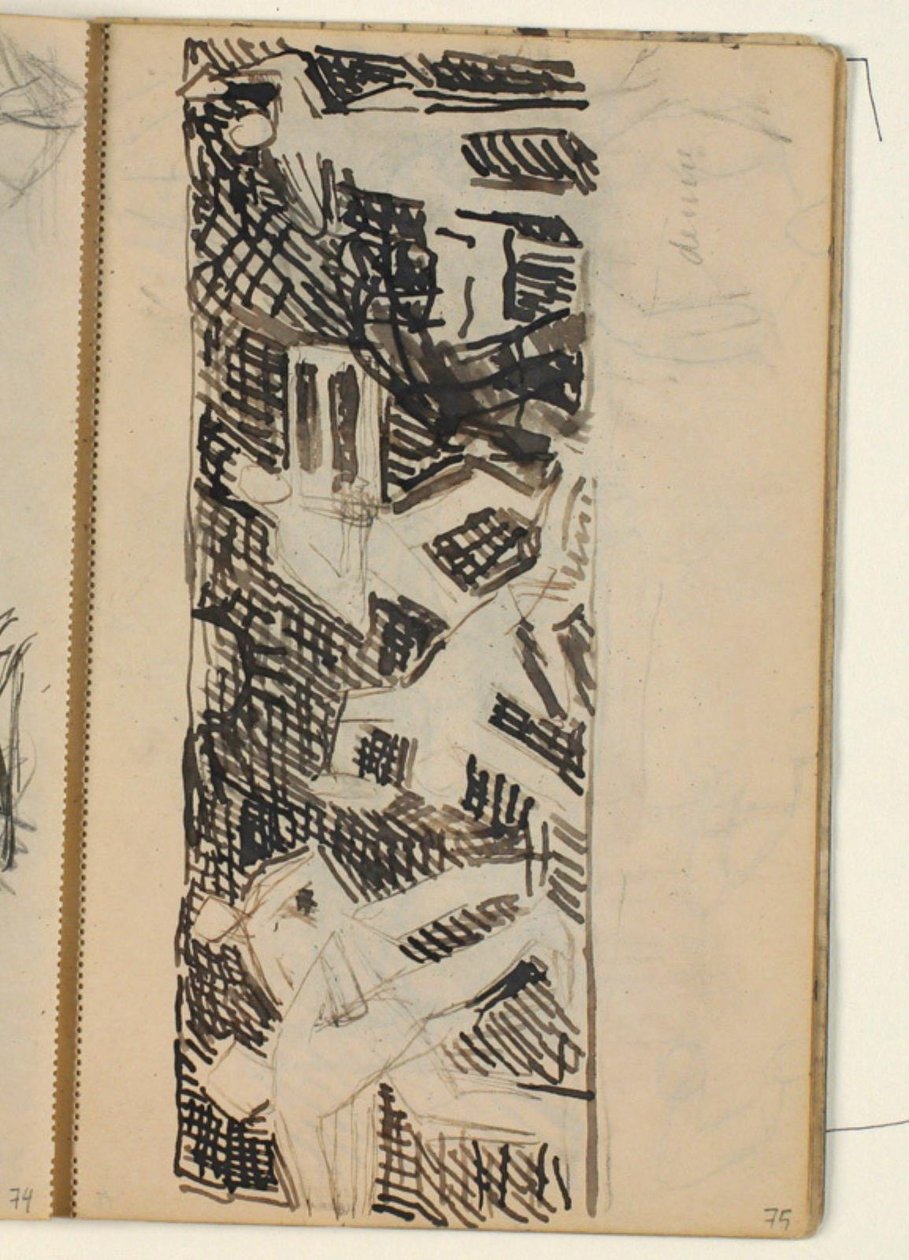 Composición figurativa - boceto para relieve sobre varios oficios de Niels Larsen Stevns