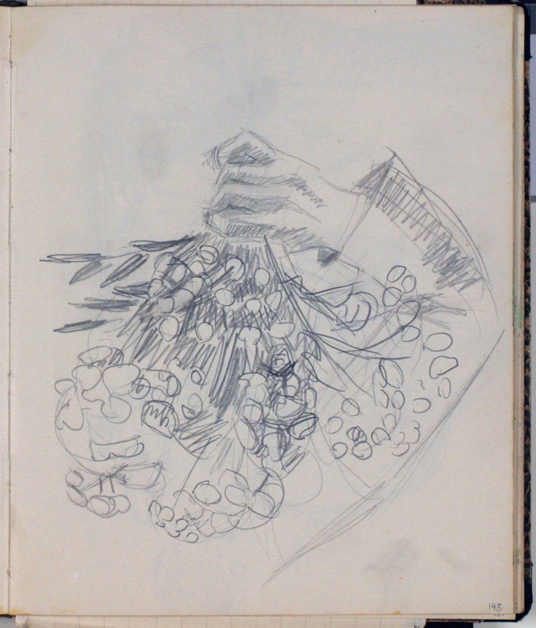 El brazo derecho de H. C. Andersen. Boceto para "El prado en Nysø" (Odense) de Niels Larsen Stevns