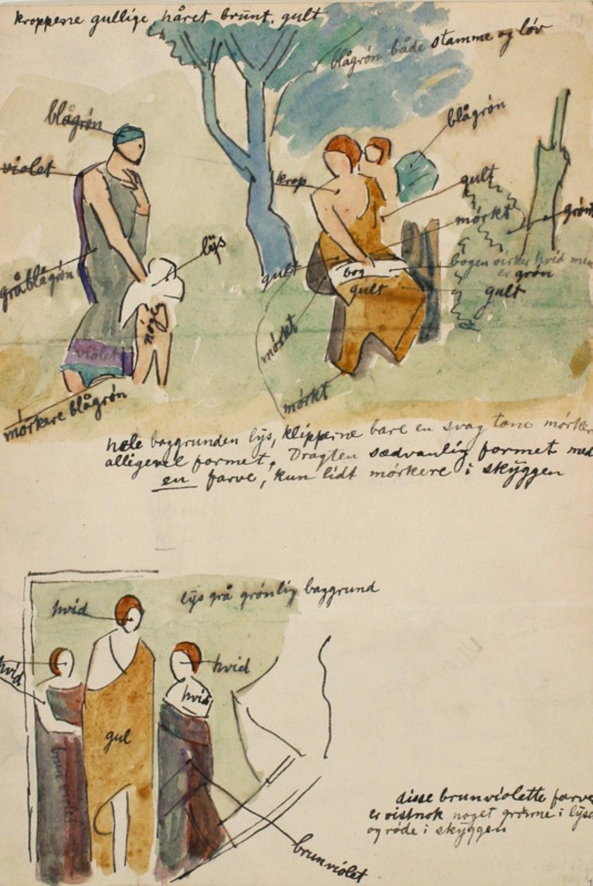 Copia de mosaicos paleocristianos, y notas de color de Niels Larsen Stevns