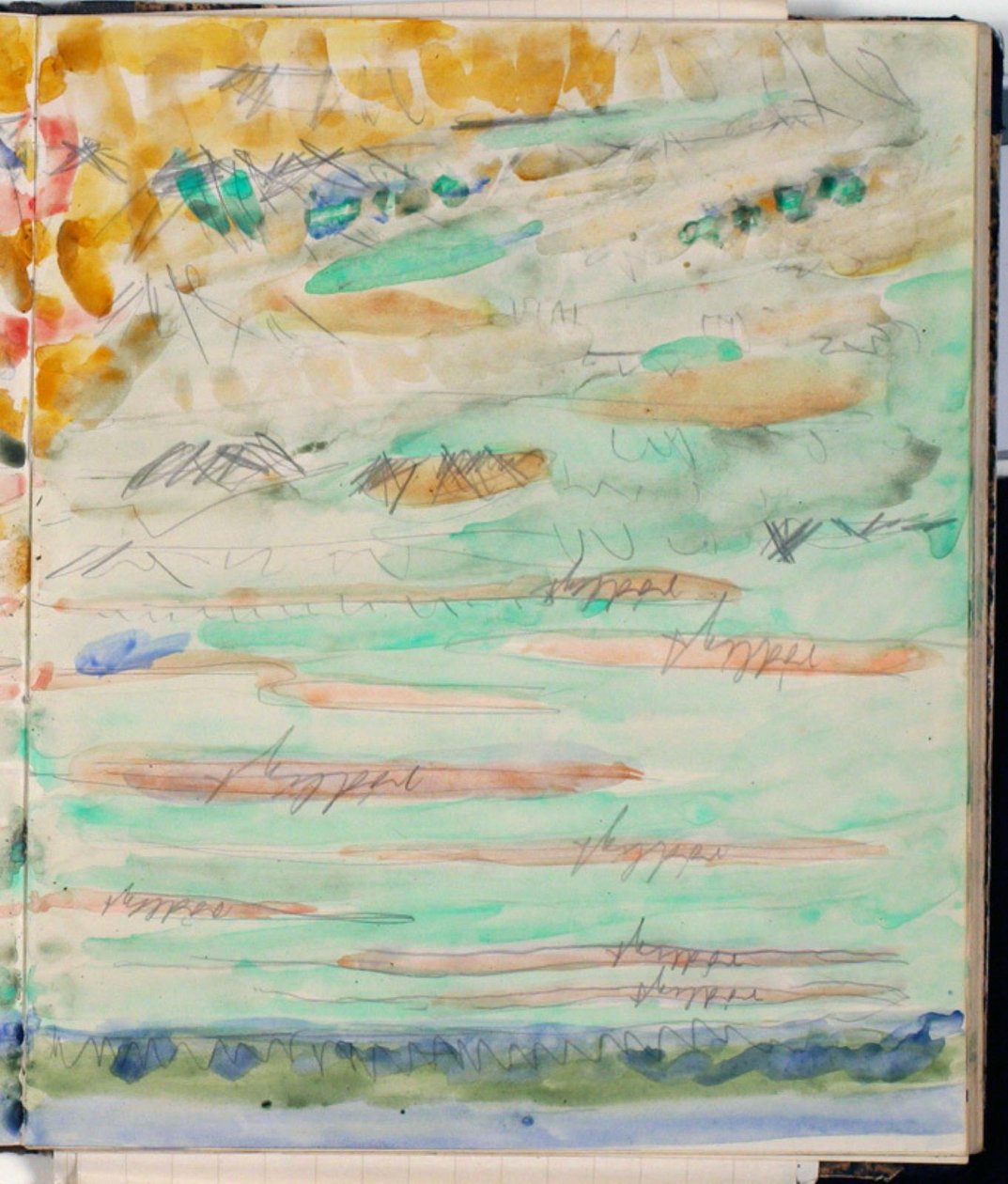 Estudio de paisaje. Indicaciones de color de Niels Larsen Stevns