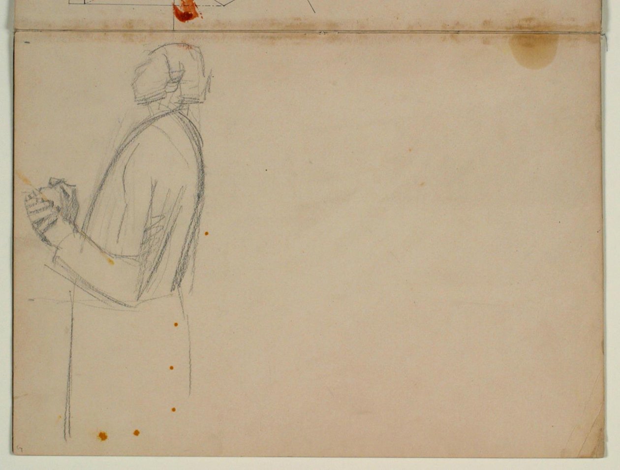 Estudio de apóstol de pie mirando a la izquierda, medio cuerpo. Para la Ascensión de Niels Larsen Stevns