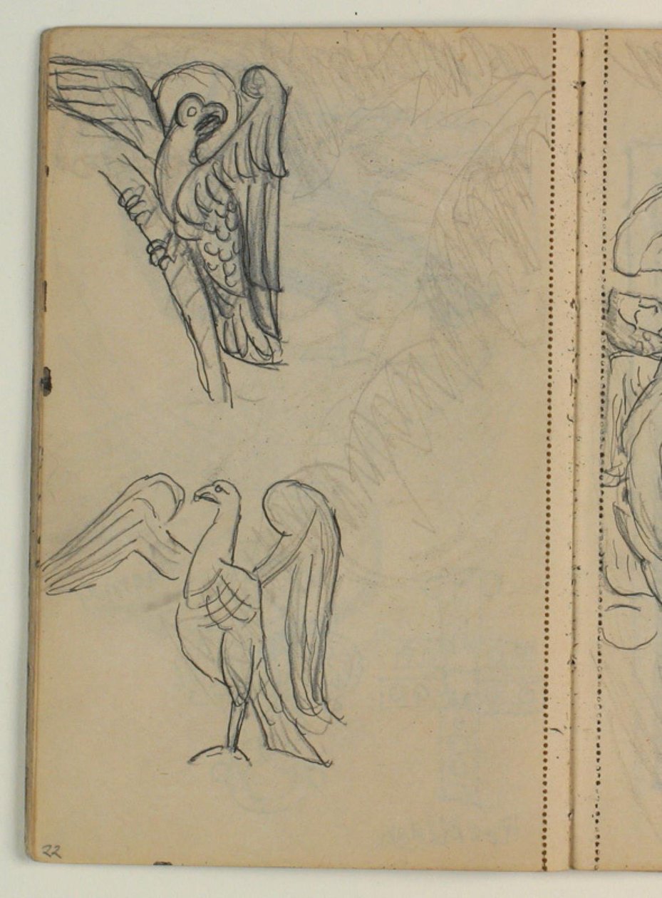 Estudios de Pájaros, probablemente después de un modelo de Niels Larsen Stevns