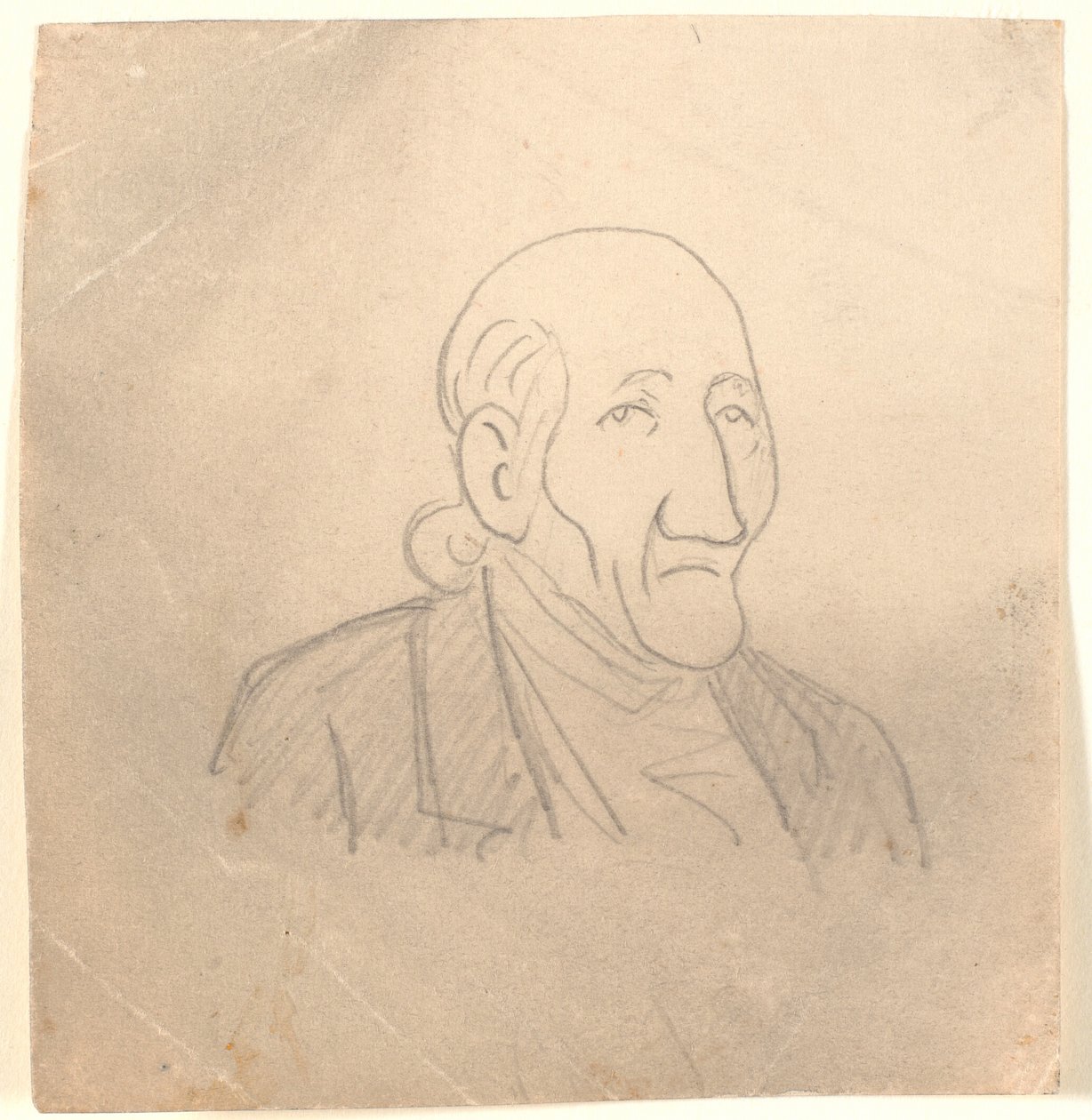 Retrato de anciano caricaturizado de Niels Skovgaard