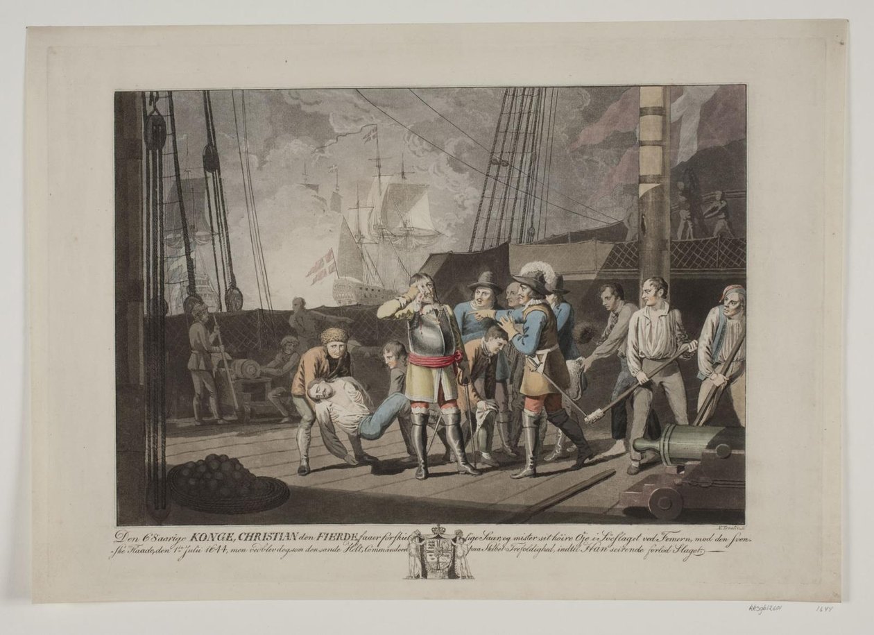 Cristián IV en la batalla naval de Femern, 1644 de Niels Truslew