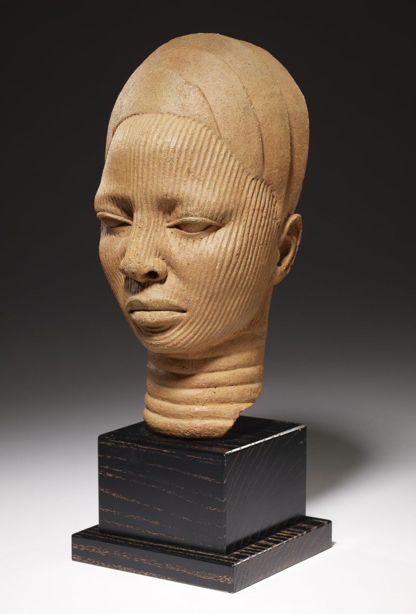 Cabeza de santuario, cultura Yoruba, Nigeria (terracota) de Nigerian