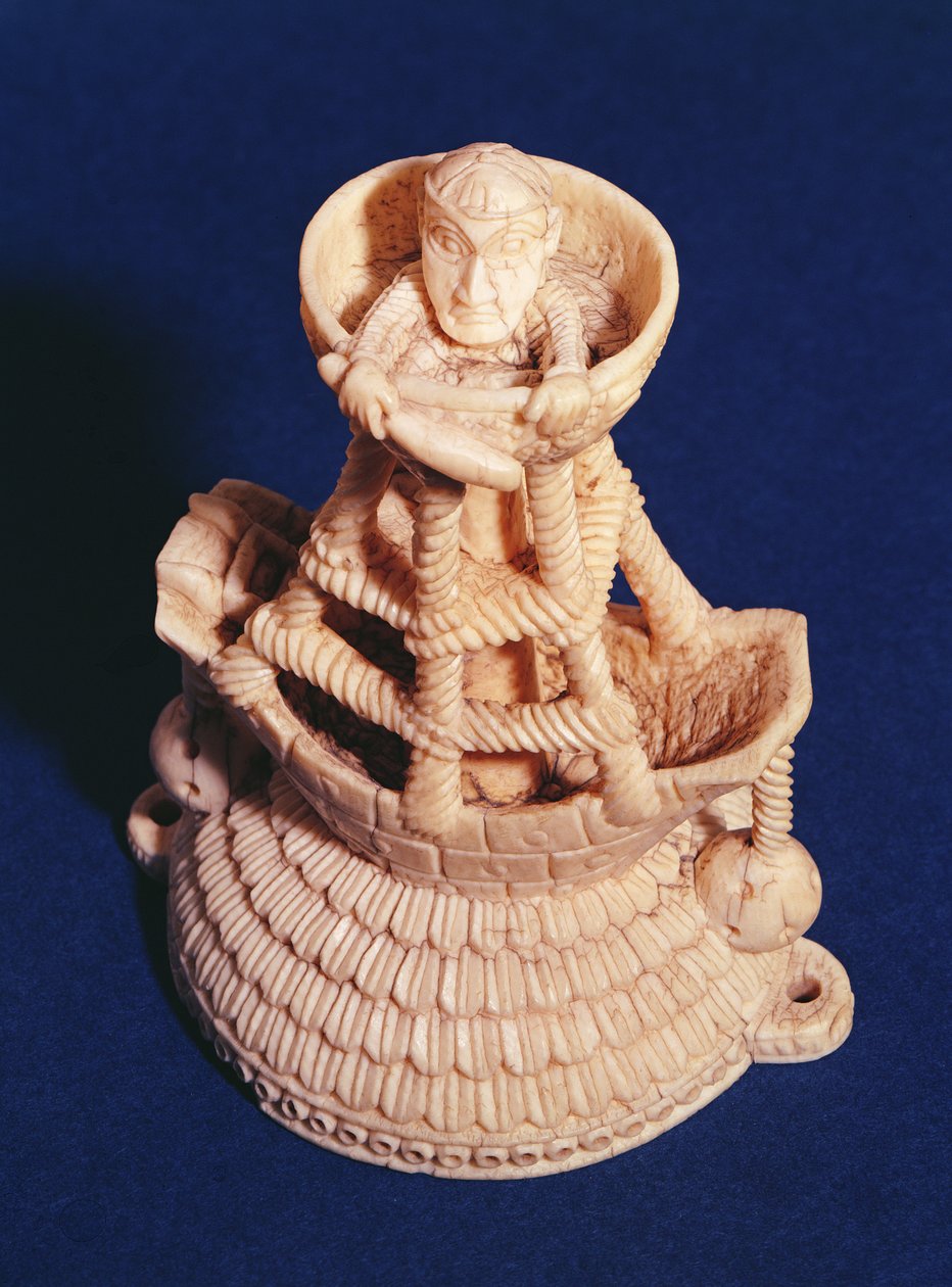 Parte superior de la salsera por el Maestro del Barco Heráldico, Nigeria, Bini-Portugués, c.1525-1600 de Nigerian