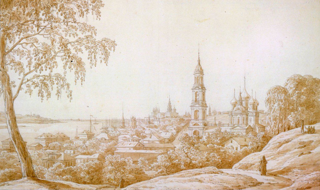 Vista de Kostroma, Rusia, 1838 de Nikandor Grigorievich Chernetsov