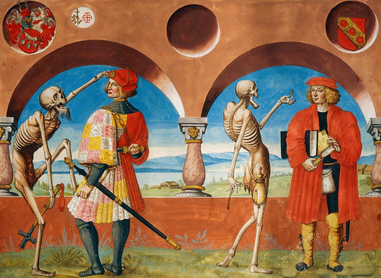 La Muerte, caballero y jurista del ciclo de la Danza de la Muerte por Albrecht Kauw de Niklaus Manuel