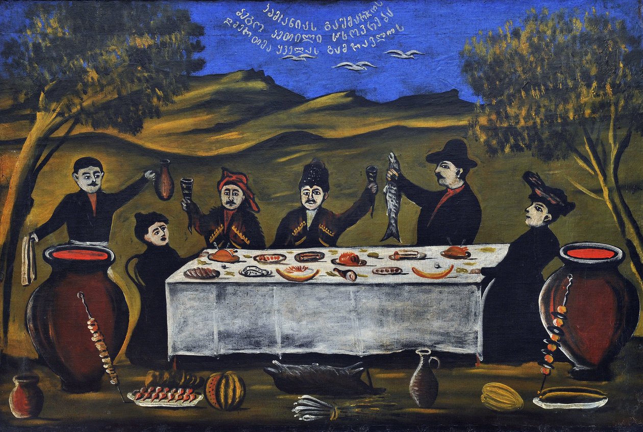 Picnic familiar de Niko Pirosmani