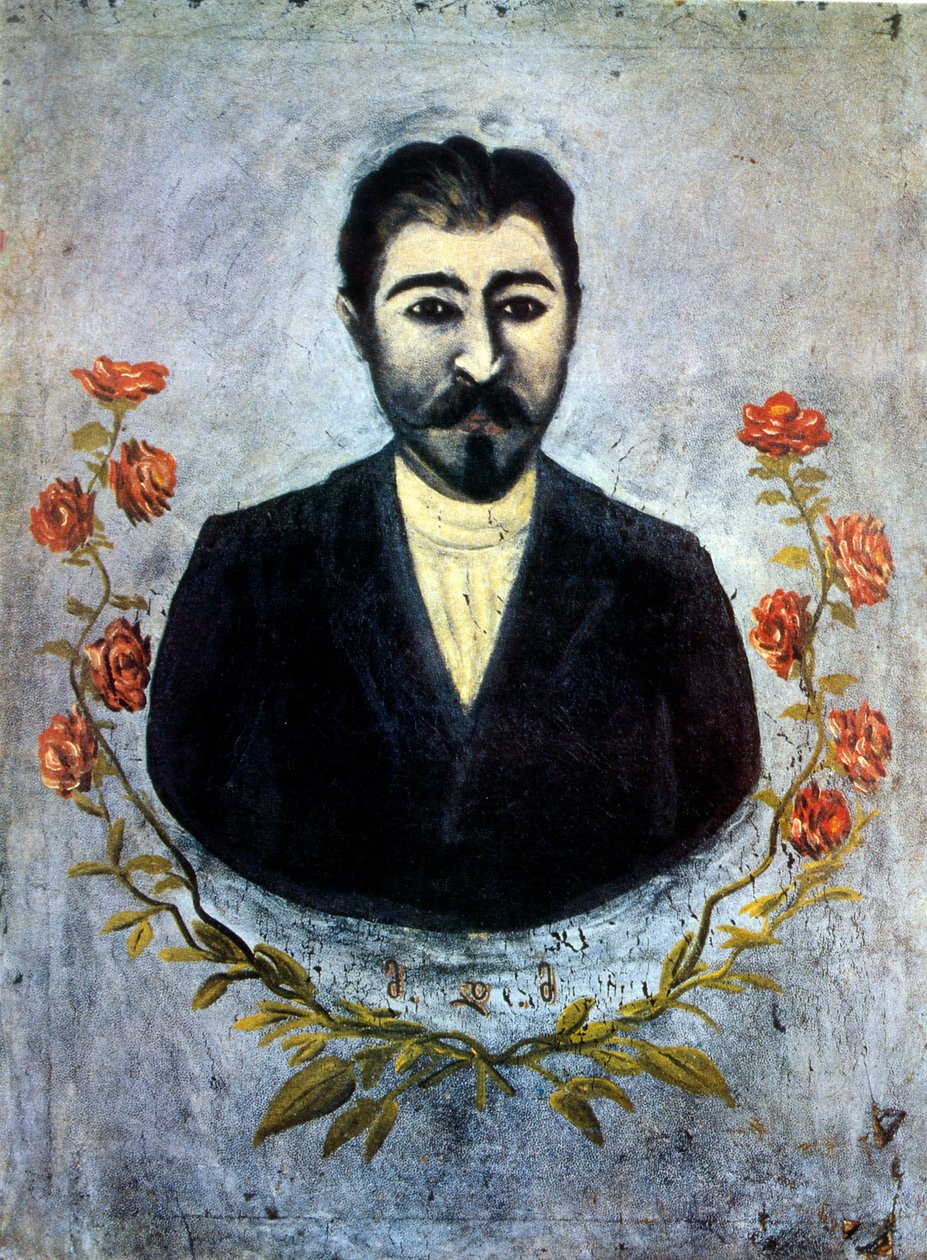 Retrato de un trabajador ferroviario de Niko Pirosmani