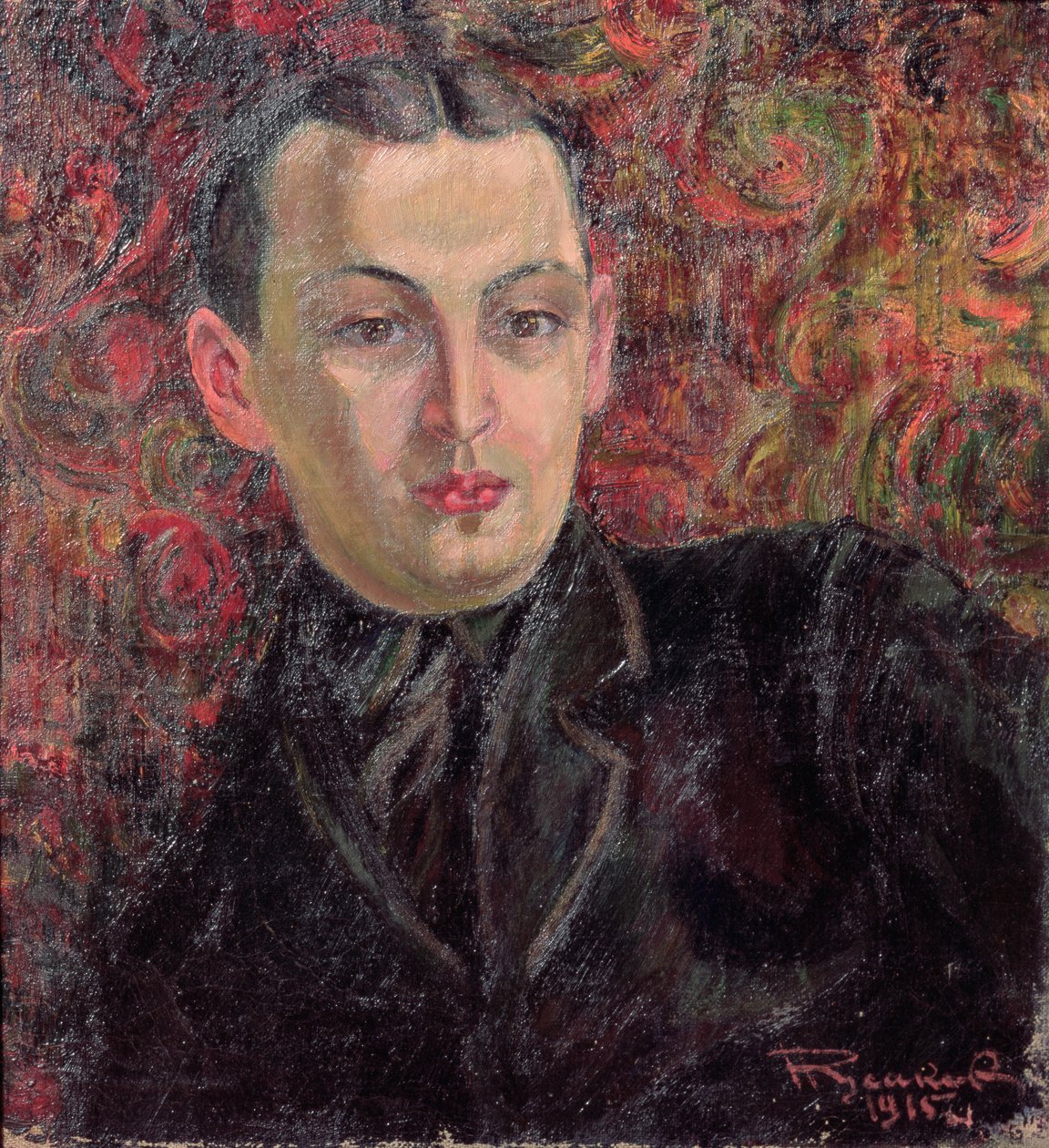 Retrato del artista Alexander Rodchenko (1891-1956) 1915 de Nikolai Afanasyevich Russakov
