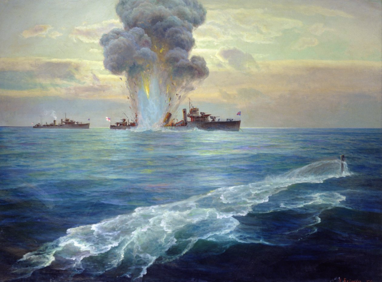 Destructor británico Vittoria torpedeado por el submarino bolchevique Pantera frente a la isla de Seiskari el 1 de septiembre de 1919, 1939 de Nikolai Evlampievich Bublikov
