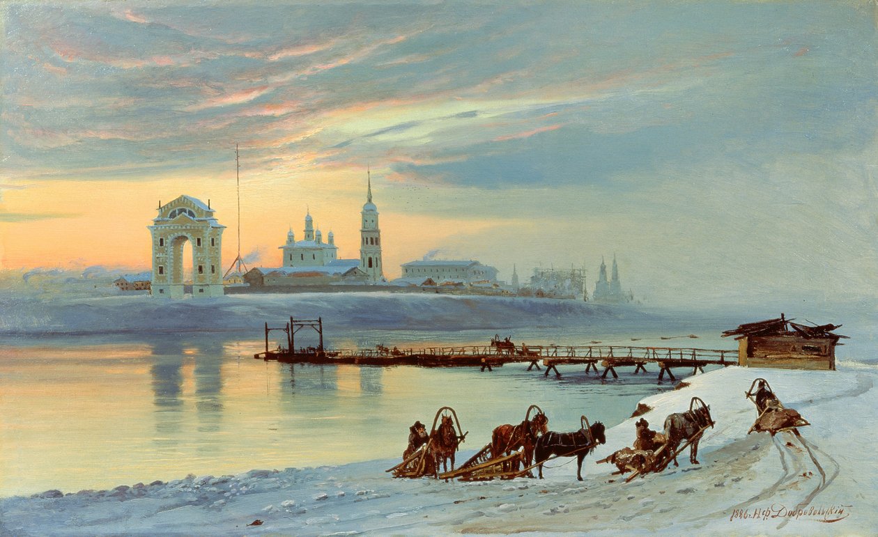 El malecón de Angara en Irkutsk, 1886 de Nikolai Florianovich Dobrovolsky