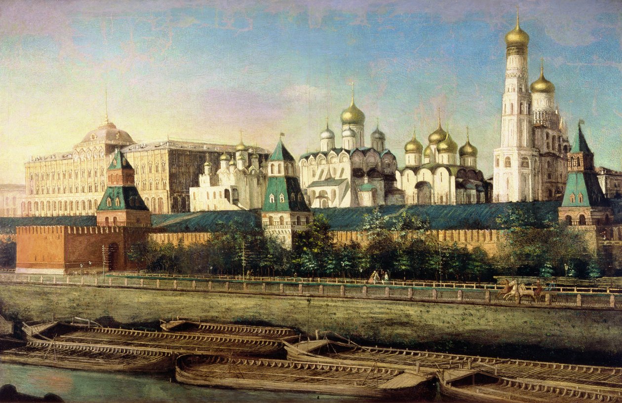 Vista del Kremlin de Moscú desde el Malecón de Nikolai Ivanov Podklutchnikov