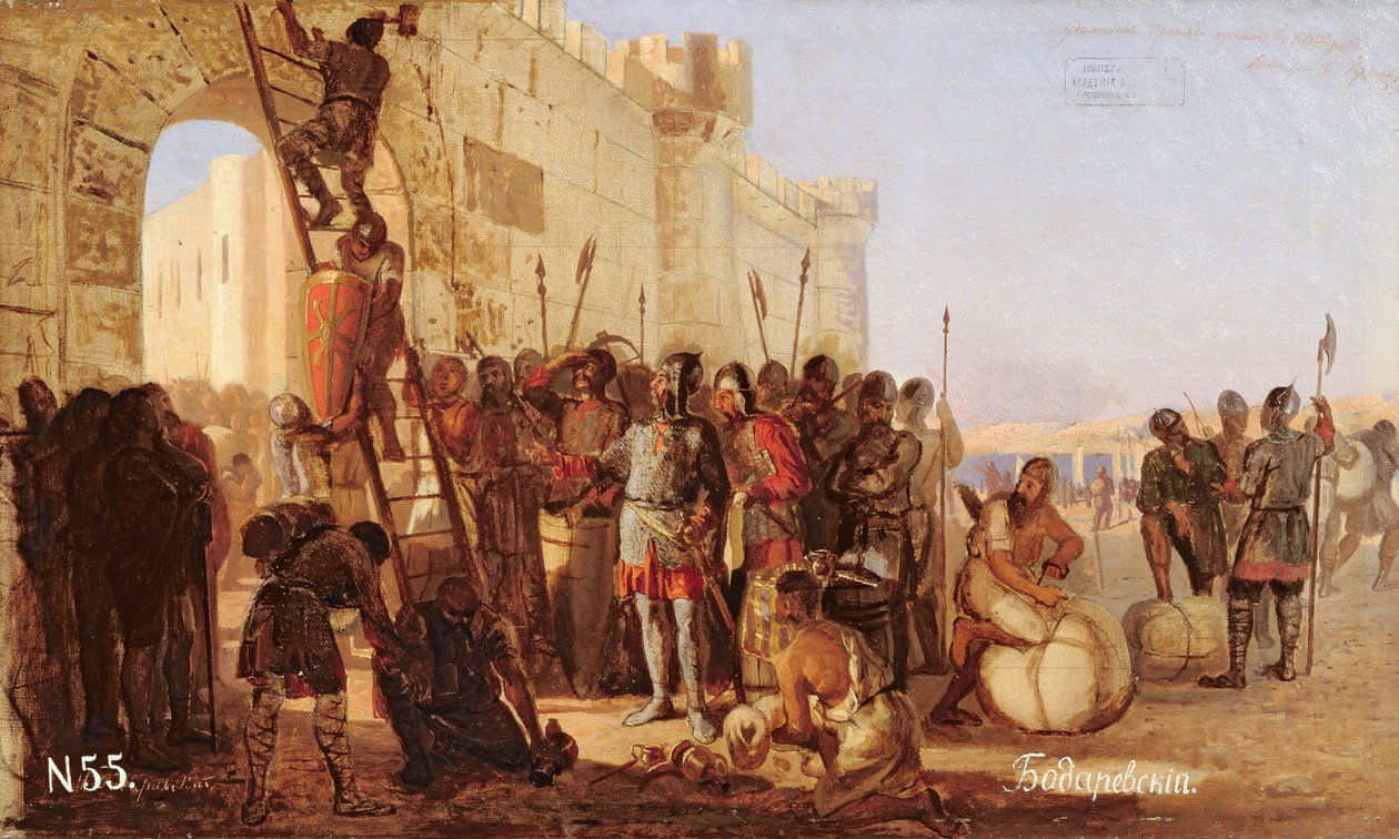 Gran Duque Oleg clavando un escudo en las puertas de Tsargrad de Nikolai K. Bodarevski
