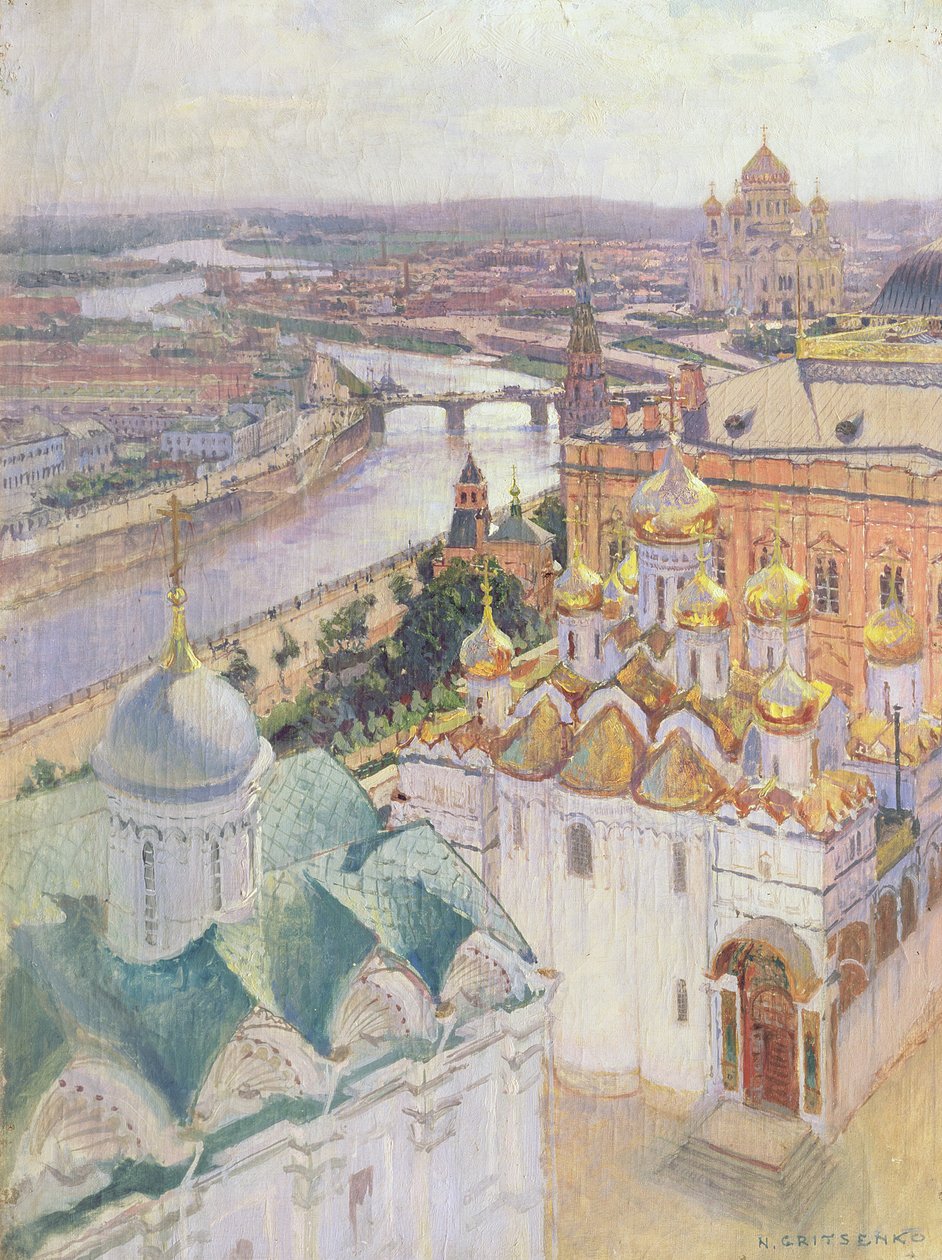 Vista de Moscú desde la Torre del Campanario de Iván el Grande, 1896 de Nikolai Nikolaevich Gritsenko