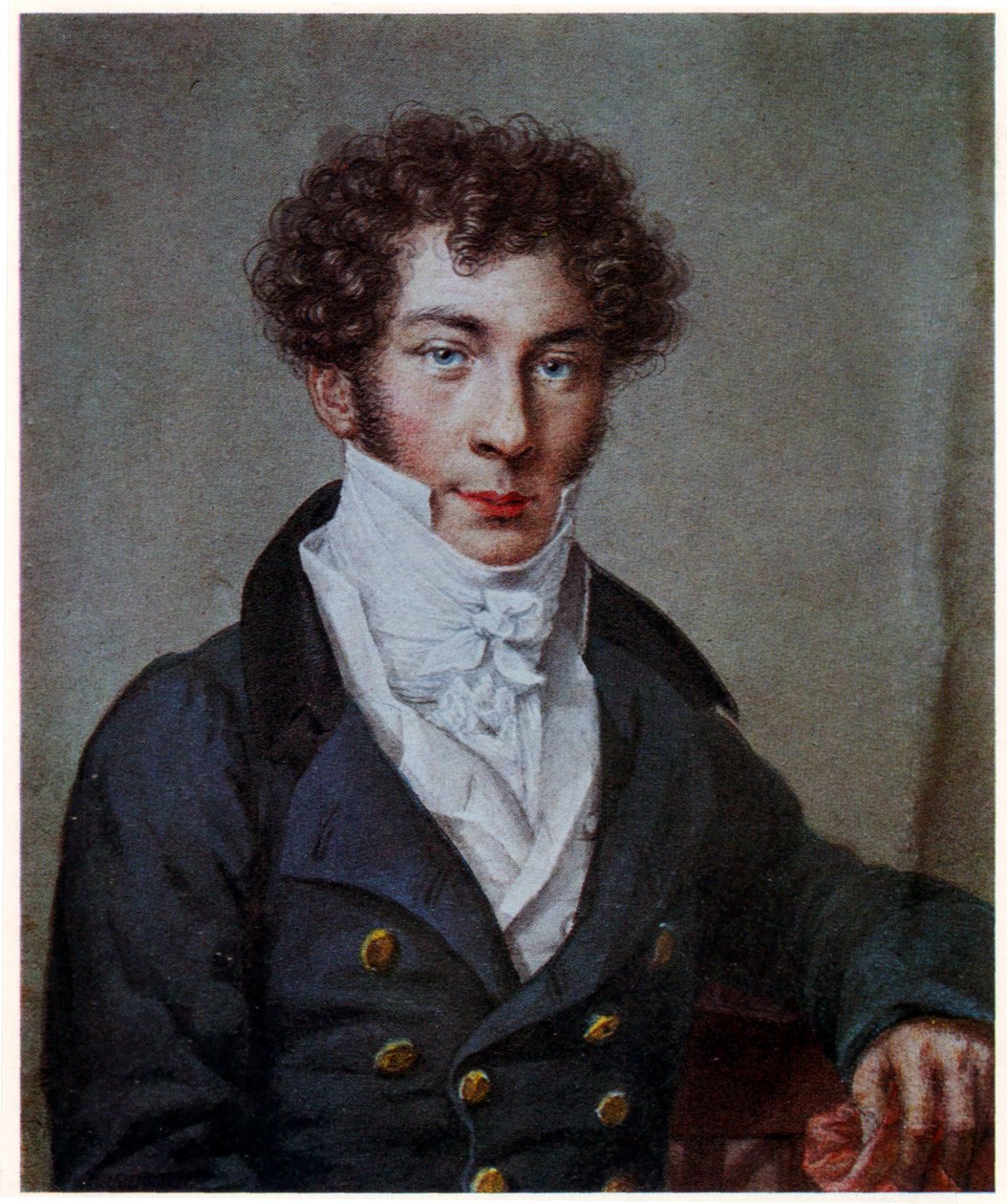 Retrato del poeta ruso Konstantin Batyushkov, 1815 de Nikolai Utkin