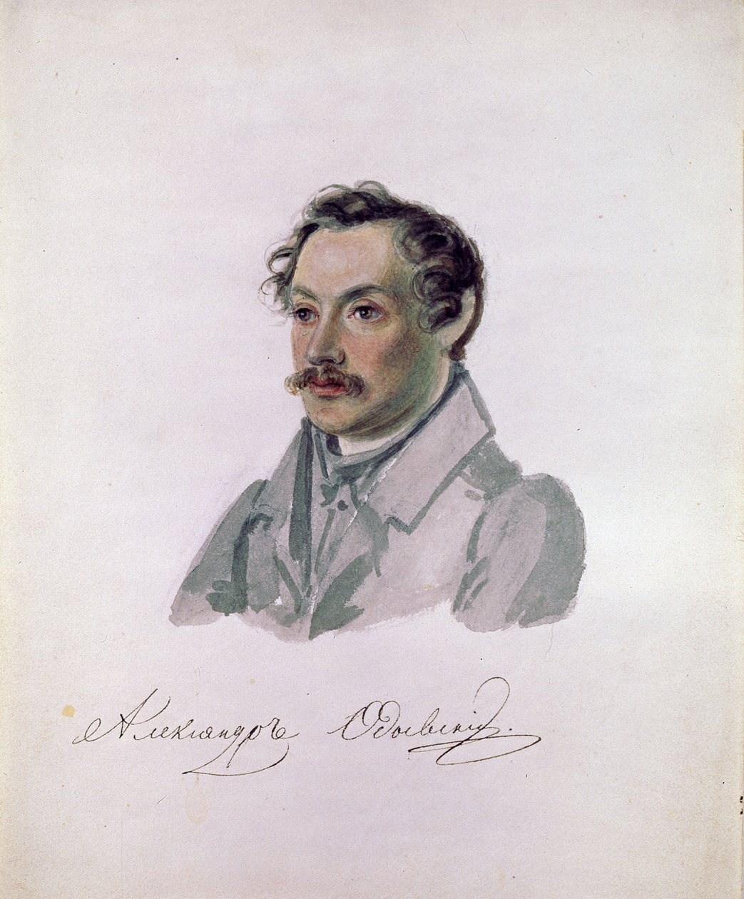 Portrait du poete et decabriste Comte Alexander I.Odoevsky (1802-1839) (decabrisme) (Retrato del poeta, el conde decembrista Alexander I. Odoevsky). Pintura de Nikolai Alexandrovich Bestuzhev (1791-1855). Aquarelle sobre papel, 22,2 x 17,8 cm de Nikolai Alexandrovich Bestuzhev