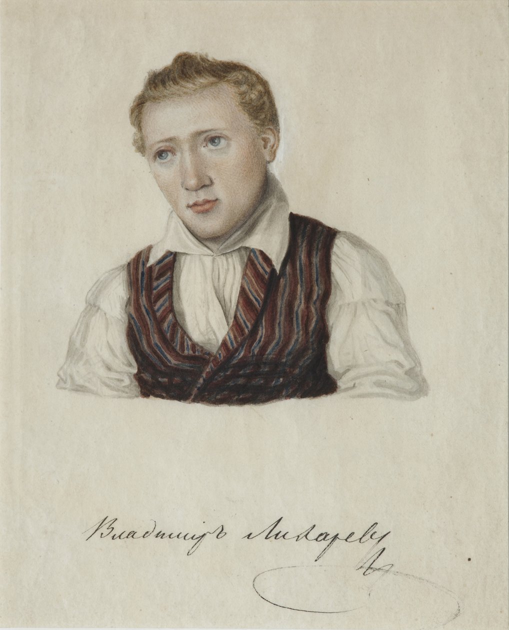 Retrato del Decembrista Vladimir Nikolayevich Likharev 1803-1840, 1828 de Nikolai Alexandrovich Bestuzhev