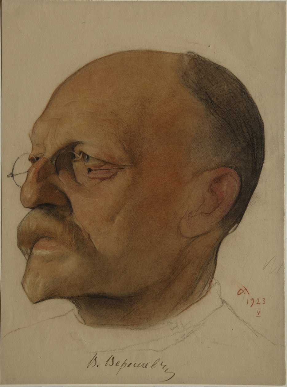 Retrato de Vikenty Vikentyevich Veresaev 1867-1945, 1923 de Nikolai Andreevich Andreev